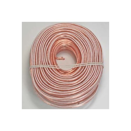 Polarized Speaker Wire Coil CCA 14AWG/2- 100ft- Clear Jacket